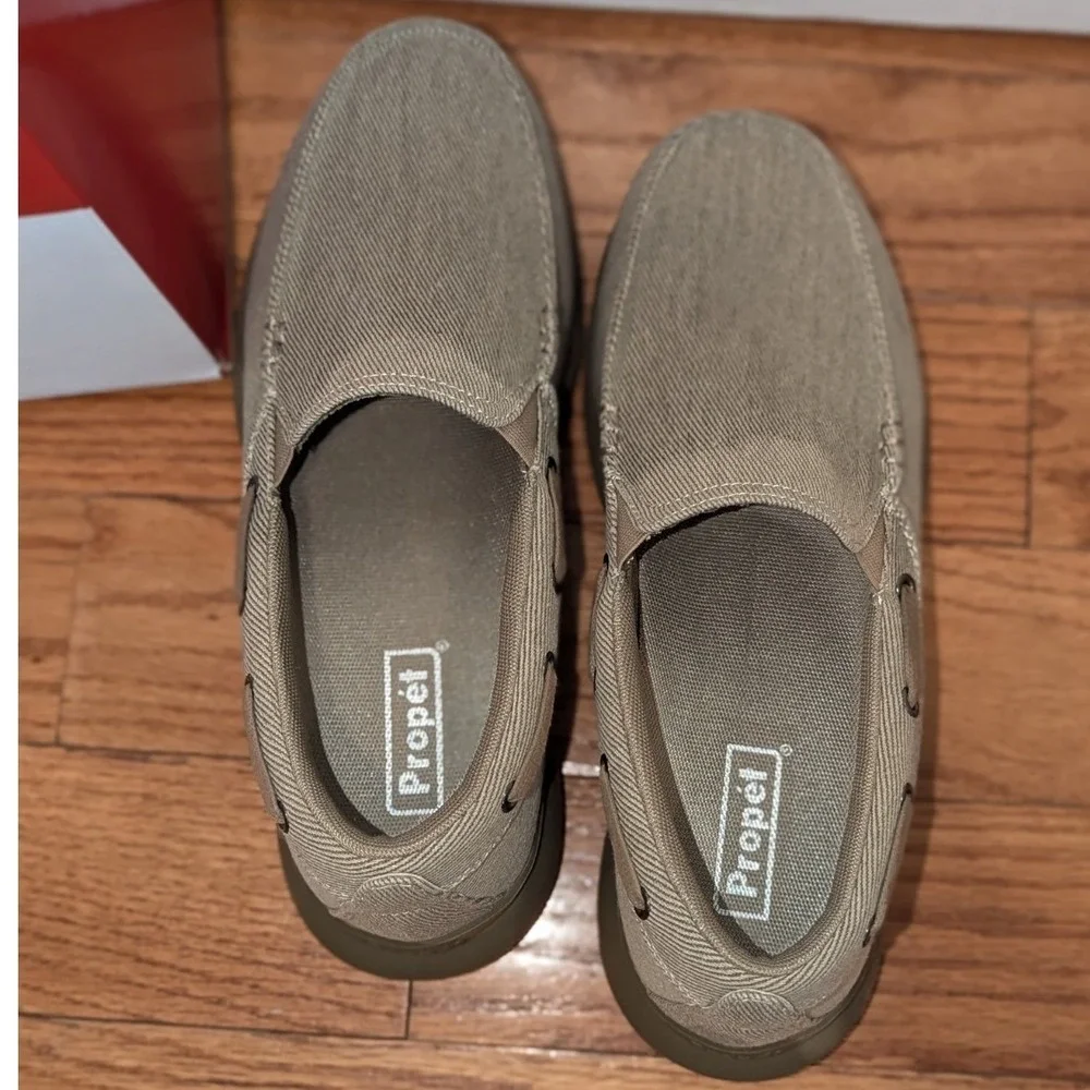 NEW Propet Viasol Comfort Walking Slip On Loafers‎ Tan Men's 9 Orthopedic